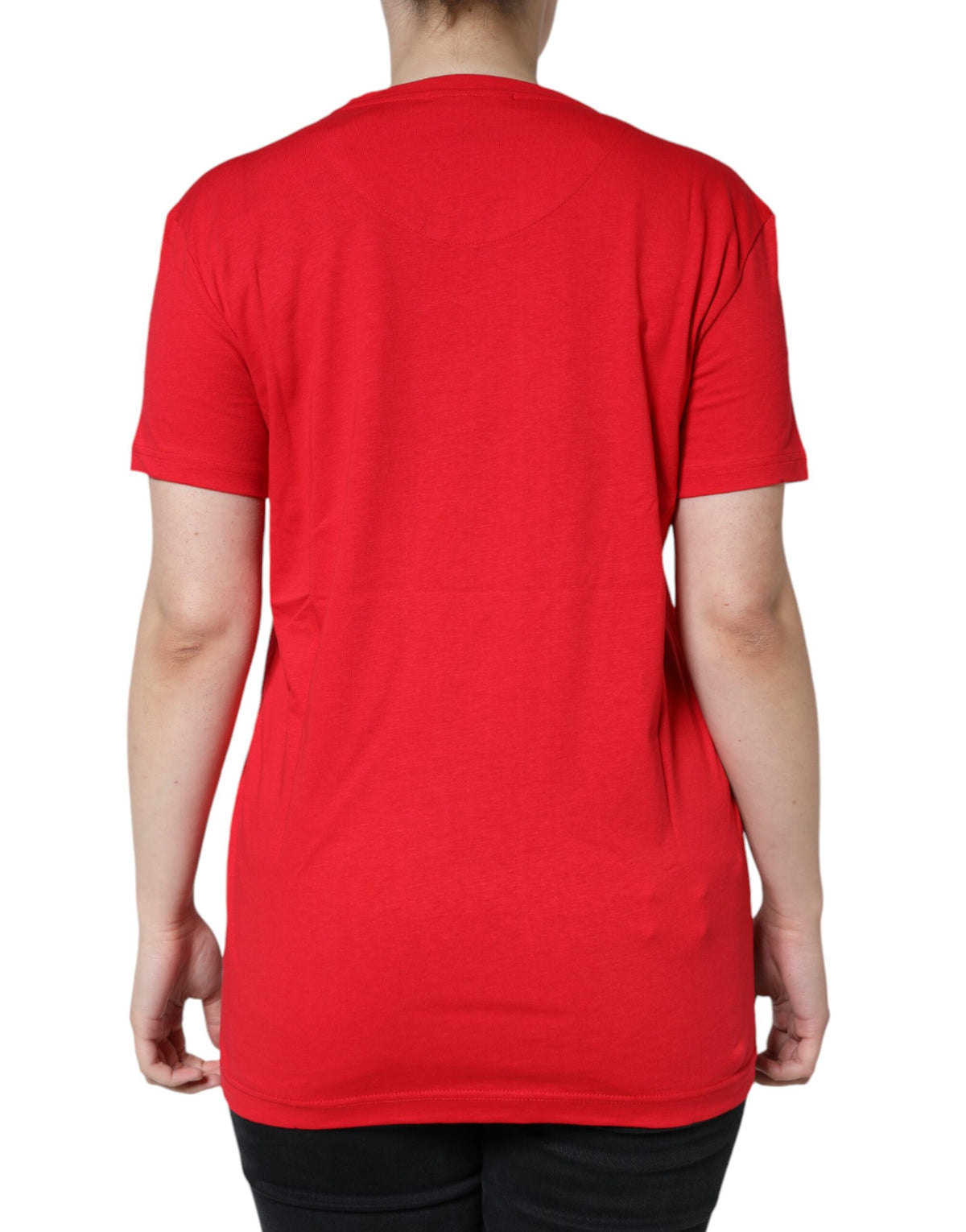 Dolce & Gabbana Red Cotton Crew Neck Short Sleeve T-Shirt