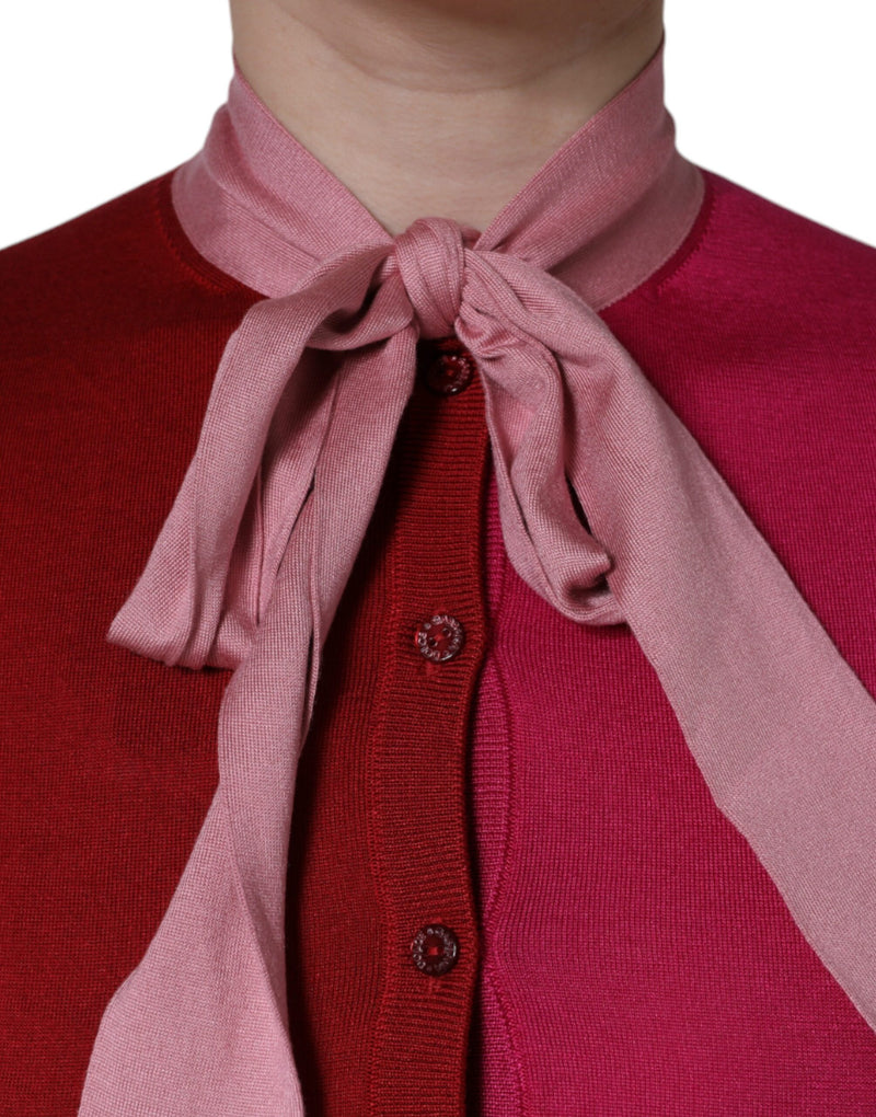 Dolce & Gabbana Pull Rose à Manches Courtes avec Col Ascot