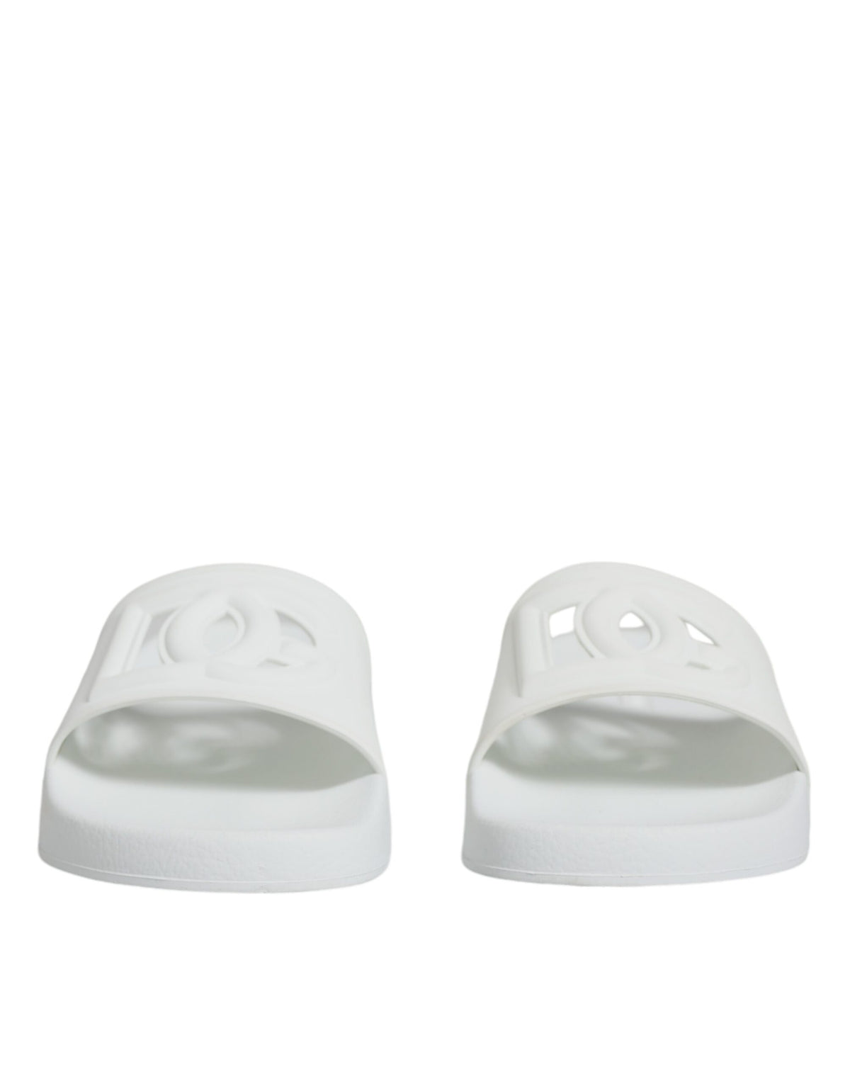 Dolce & Gabbana White Rubber Slides Sandals for Women