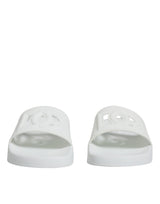 Dolce & Gabbana White Rubber Slides Sandals for Women