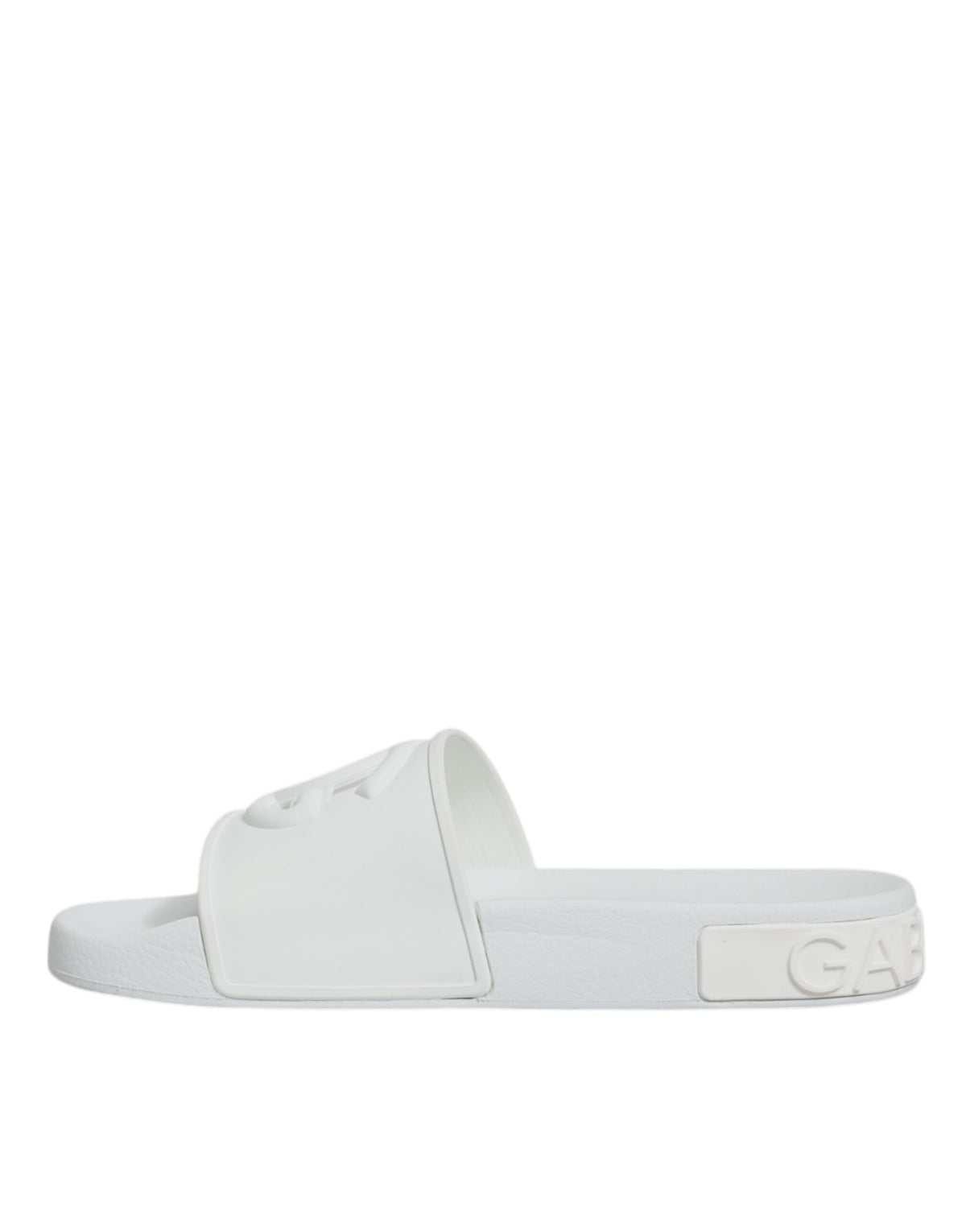 Dolce & Gabbana White Rubber Slides Sandals for Women