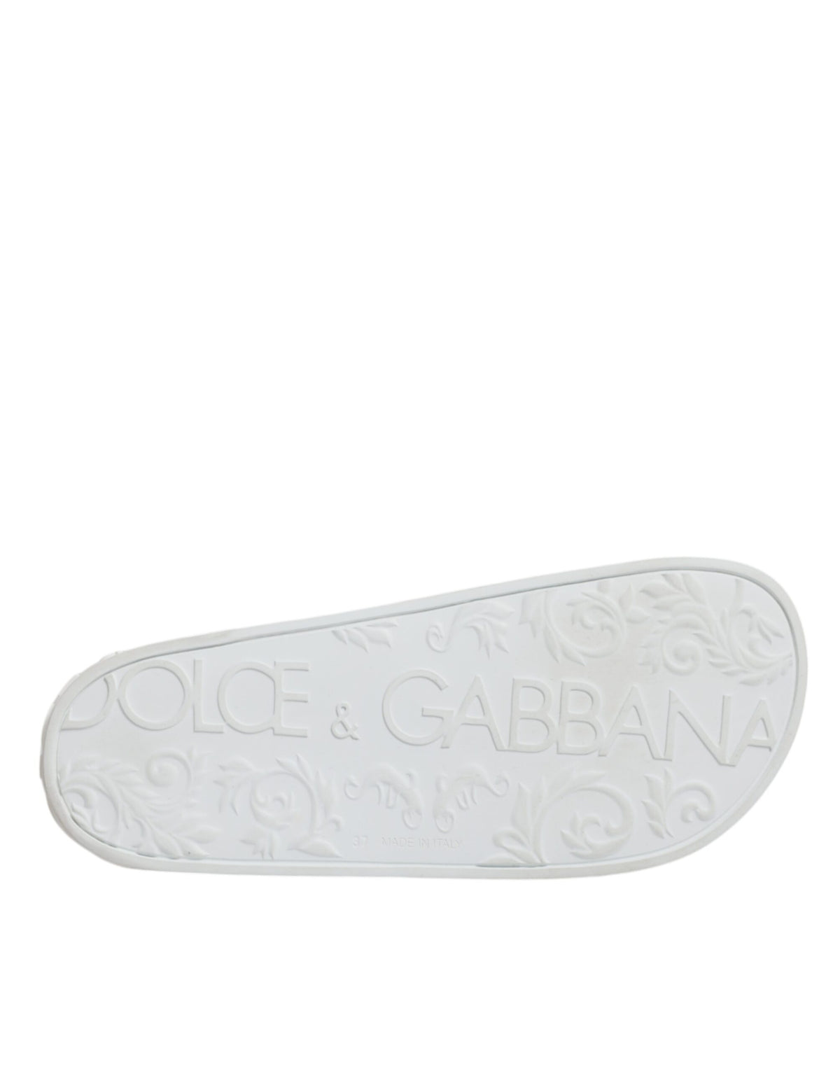 Dolce & Gabbana White Rubber Slides Sandals for Women