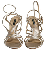 Dolce & Gabbana Beige Leather Stiletto Heels Sandals