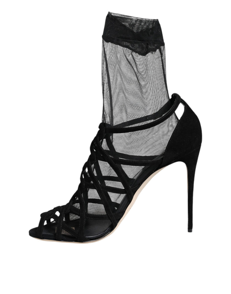 Dolce & Gabbana Sandales à Talons en Tulle Noir