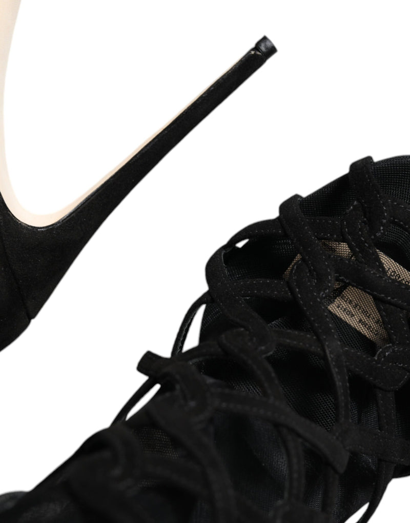 Dolce & Gabbana Sandales à Talons en Tulle Noir