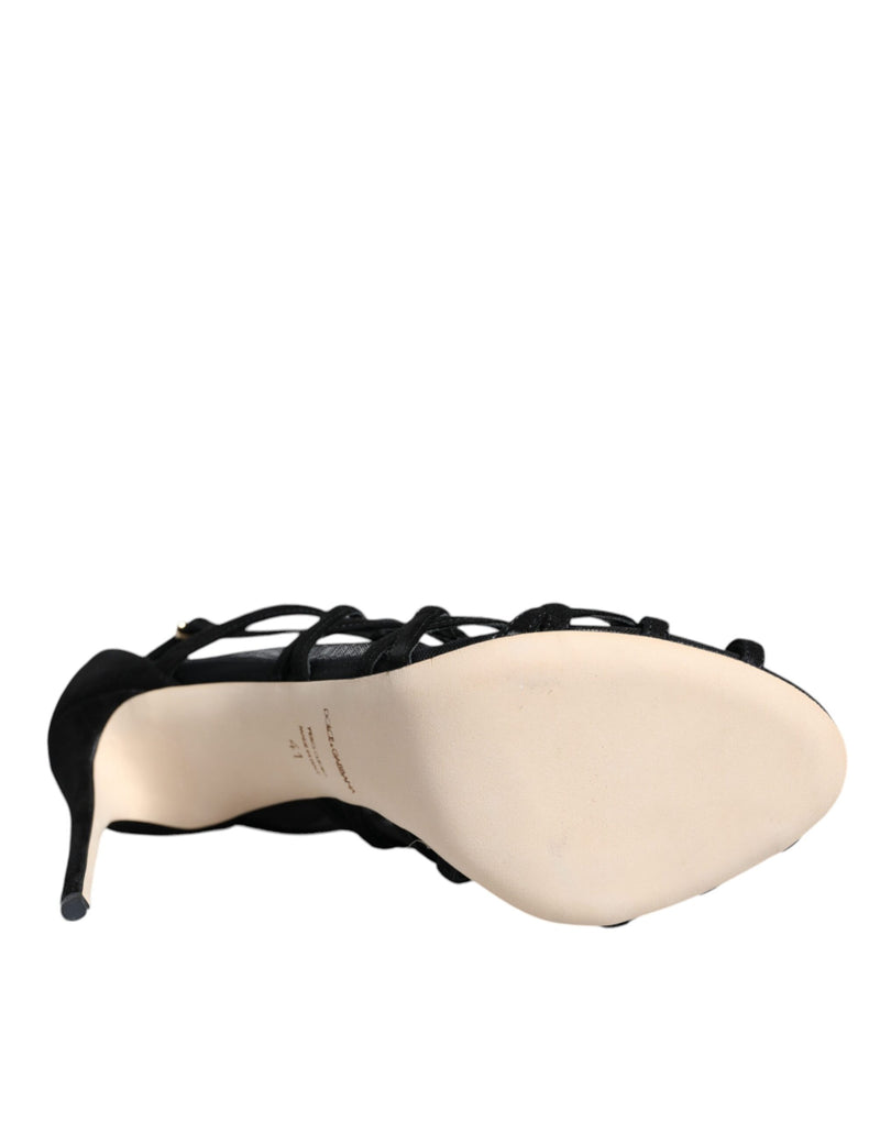 Dolce & Gabbana Sandales à Talons en Tulle Noir