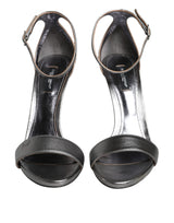 Dolce & Gabbana KEIRA Sandals - Silver Heels with Ankle Strap