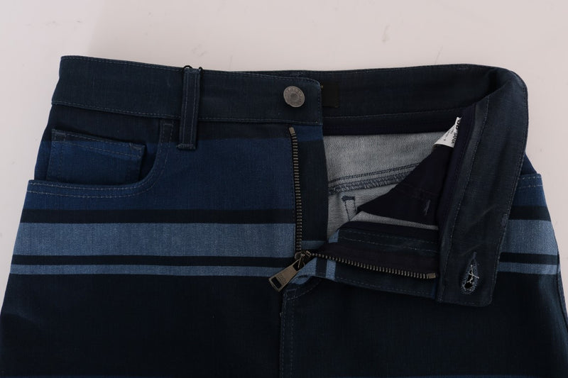 Jupe courte en jean rayée bleue Dolce &amp; Gabbana