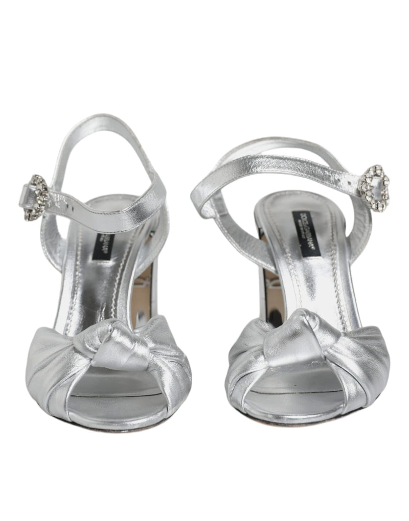 Dolce & Gabbana KEIRA Sandals with Silver Mirror Heels