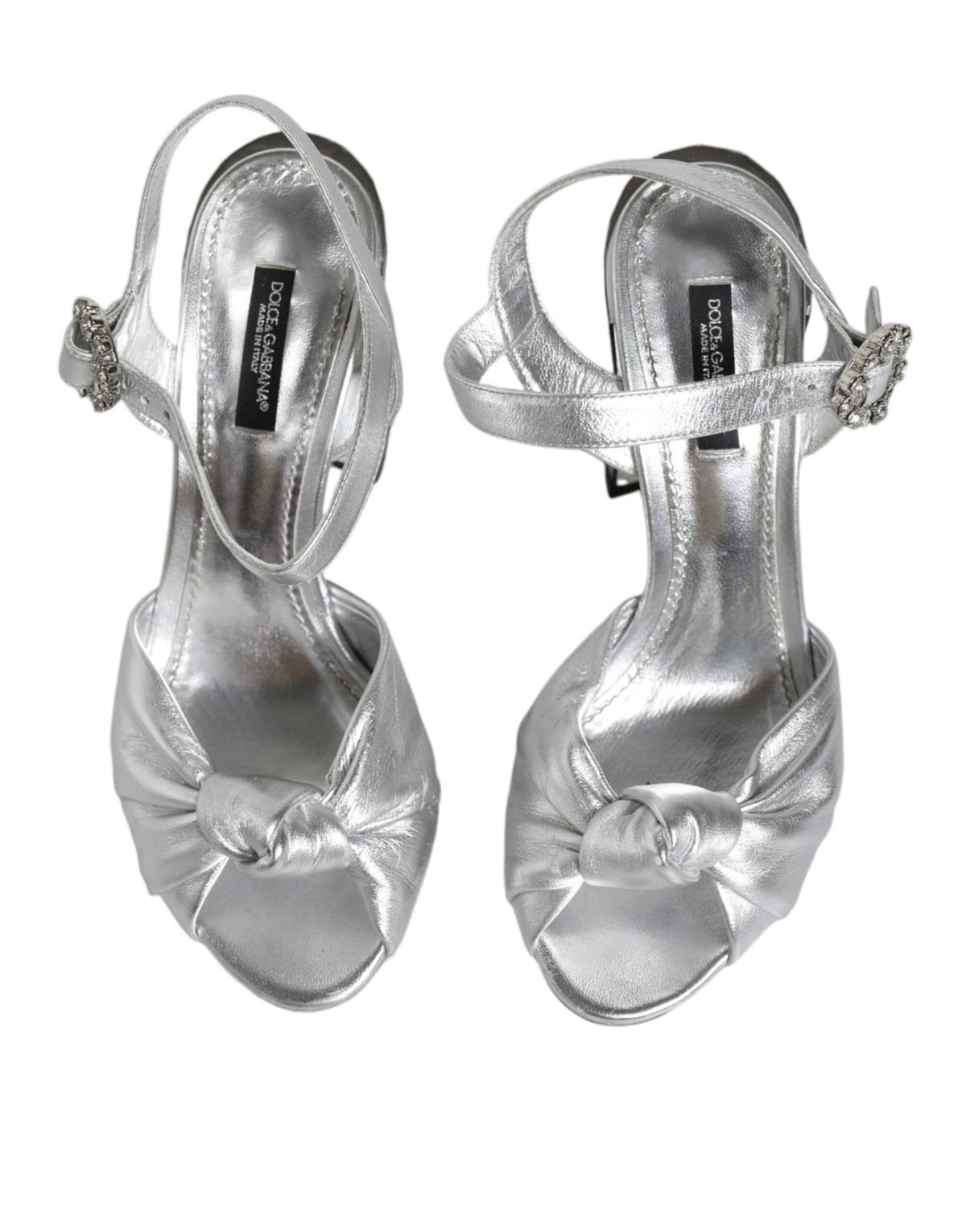 Dolce & Gabbana KEIRA Sandals with Silver Mirror Heels