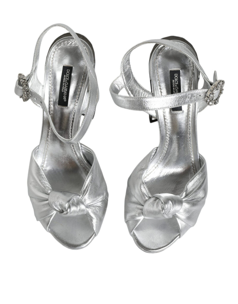 Dolce & Gabbana KEIRA Sandals with Silver Mirror Heels