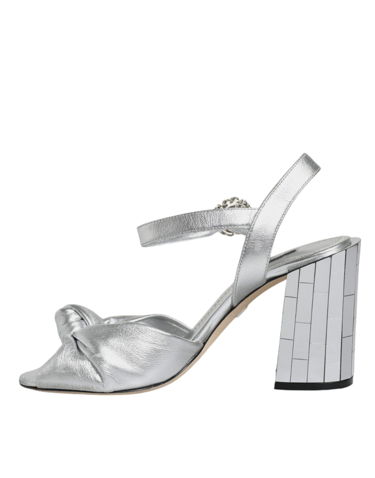 Dolce & Gabbana KEIRA Sandals with Silver Mirror Heels