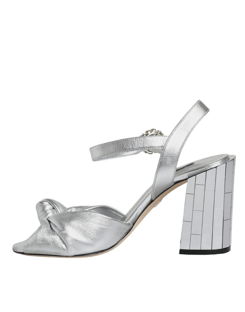 Dolce & Gabbana KEIRA Sandals with Silver Mirror Heels