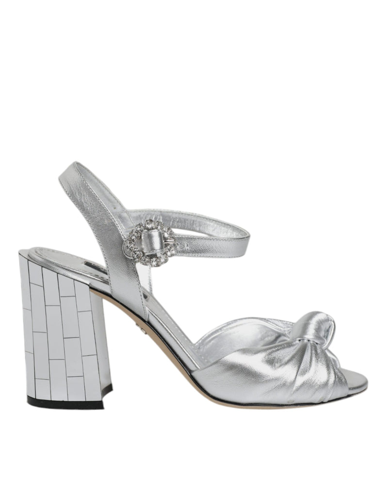 Dolce & Gabbana KEIRA Sandals with Silver Mirror Heels