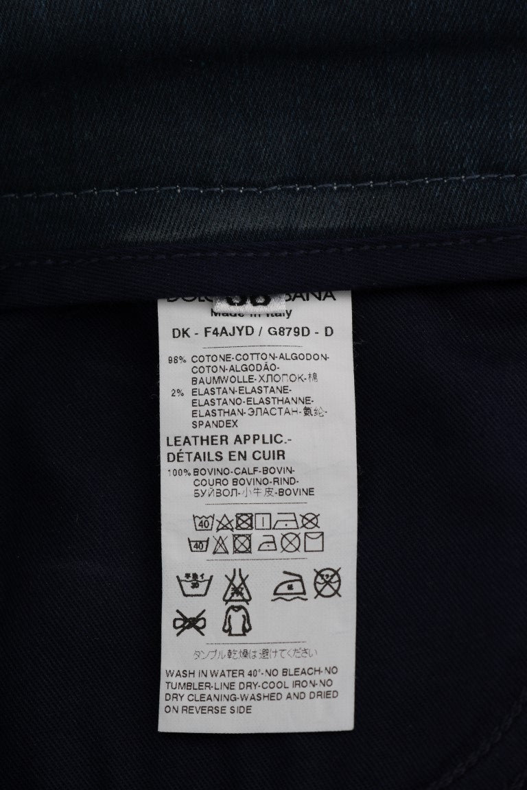 Jupe courte en jean rayée bleue Dolce &amp; Gabbana