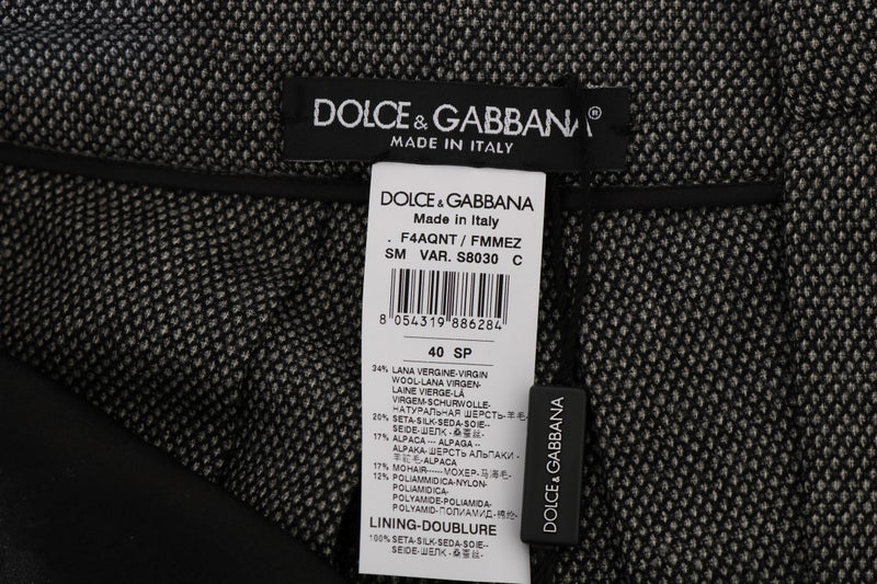 Mini-short taille haute en laine grise Dolce &amp; Gabbana