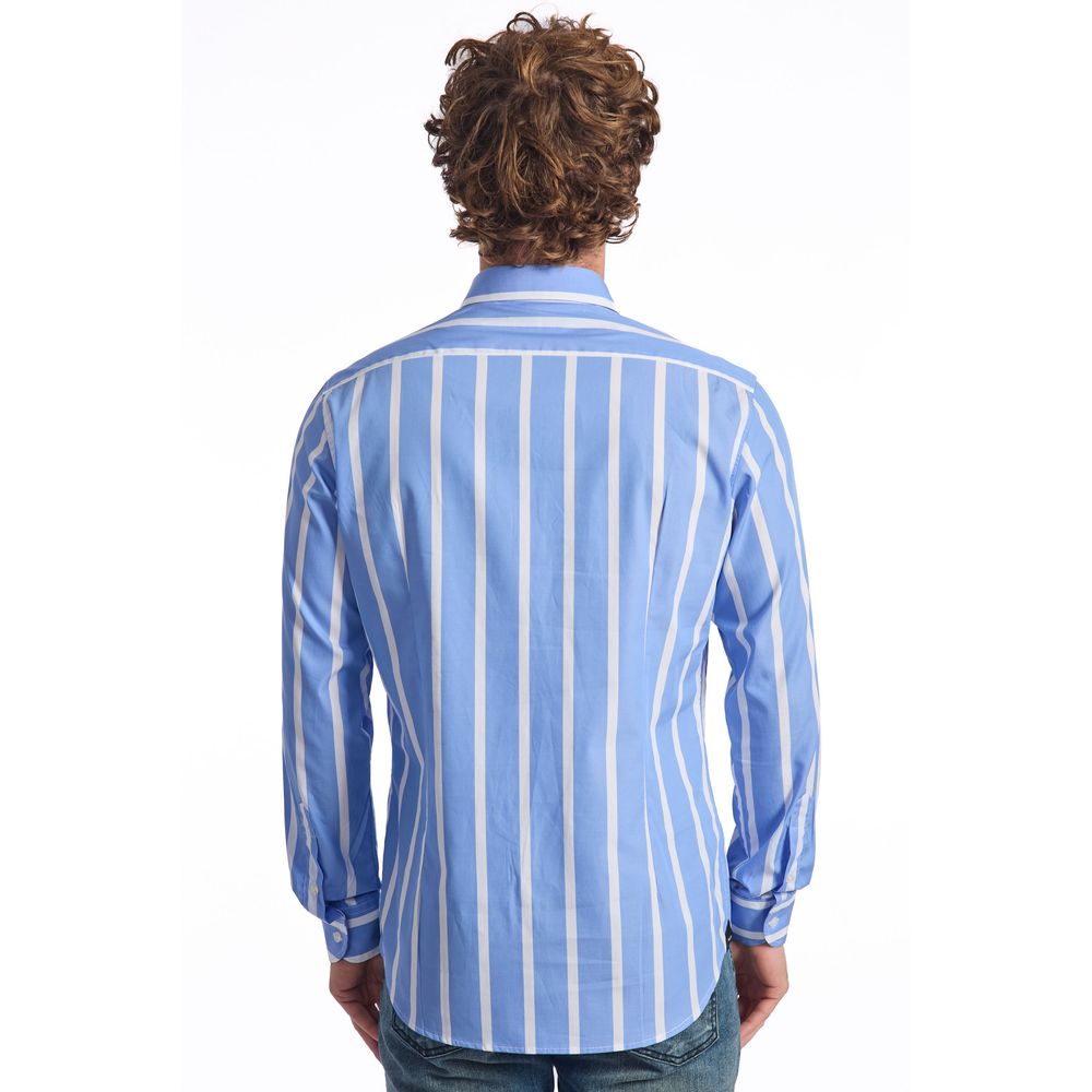Chemise homme en coton bleu clair Baldinini Trend