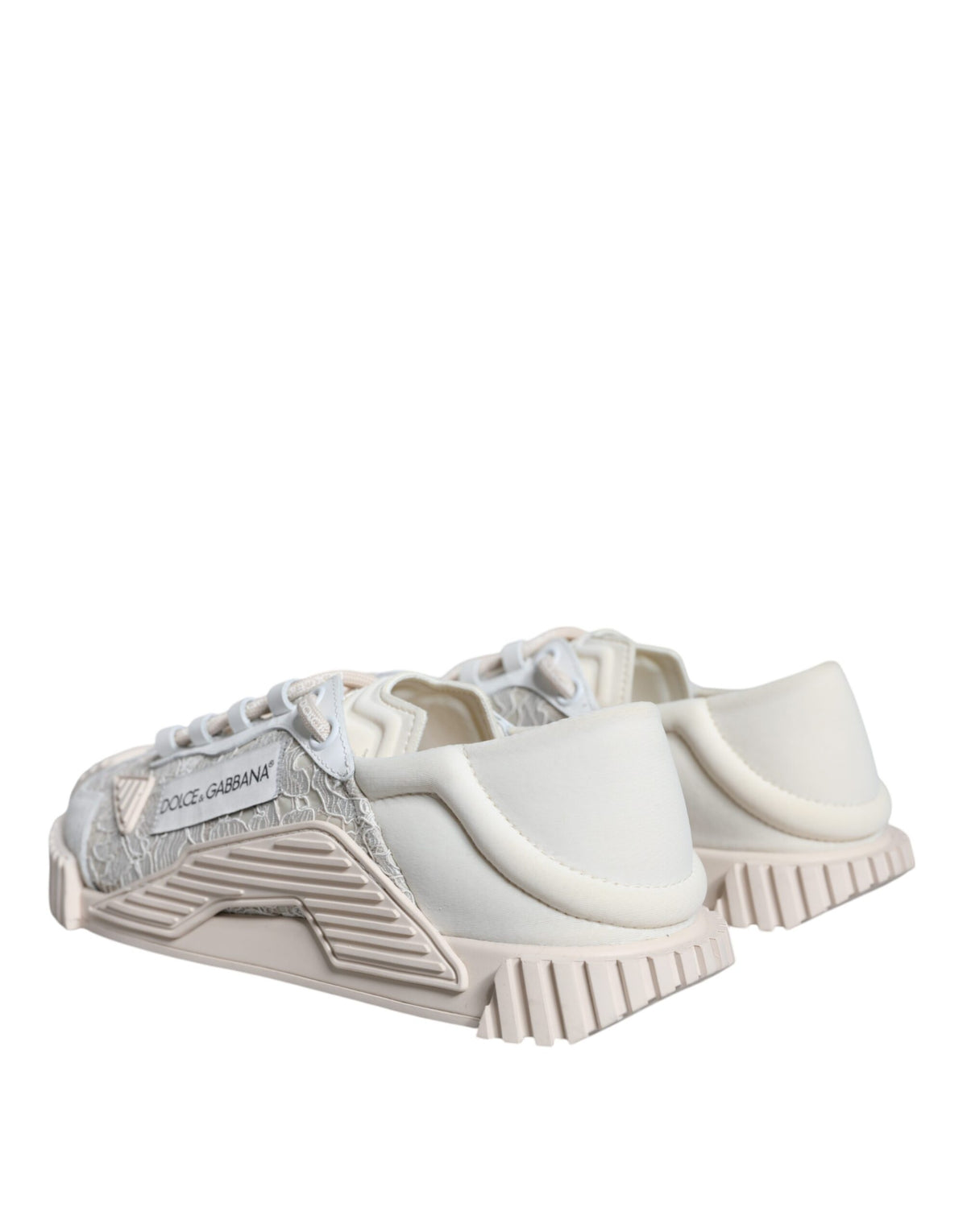 Dolce & Gabbana White Lace NS1 Low Top Sneakers