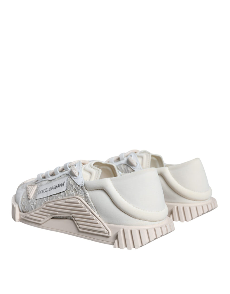 Dolce & Gabbana White Lace NS1 Low Top Sneakers