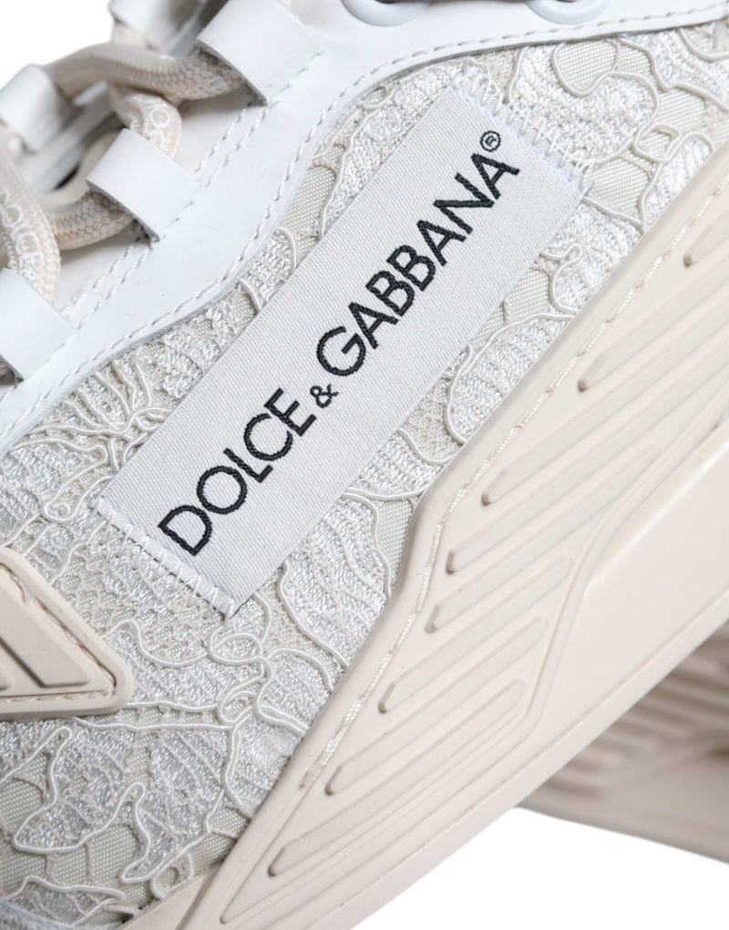 Dolce & Gabbana White Lace NS1 Low Top Sneakers