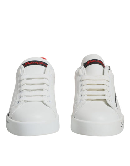 Dolce & Gabbana Witte Rode Portofino Lage Sneakers