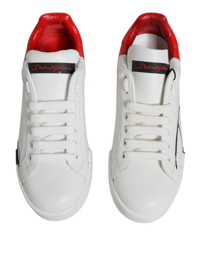 Dolce & Gabbana Witte Rode Portofino Lage Sneakers