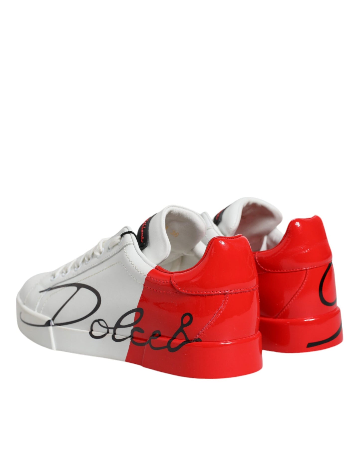 Dolce & Gabbana Witte Rode Portofino Lage Sneakers