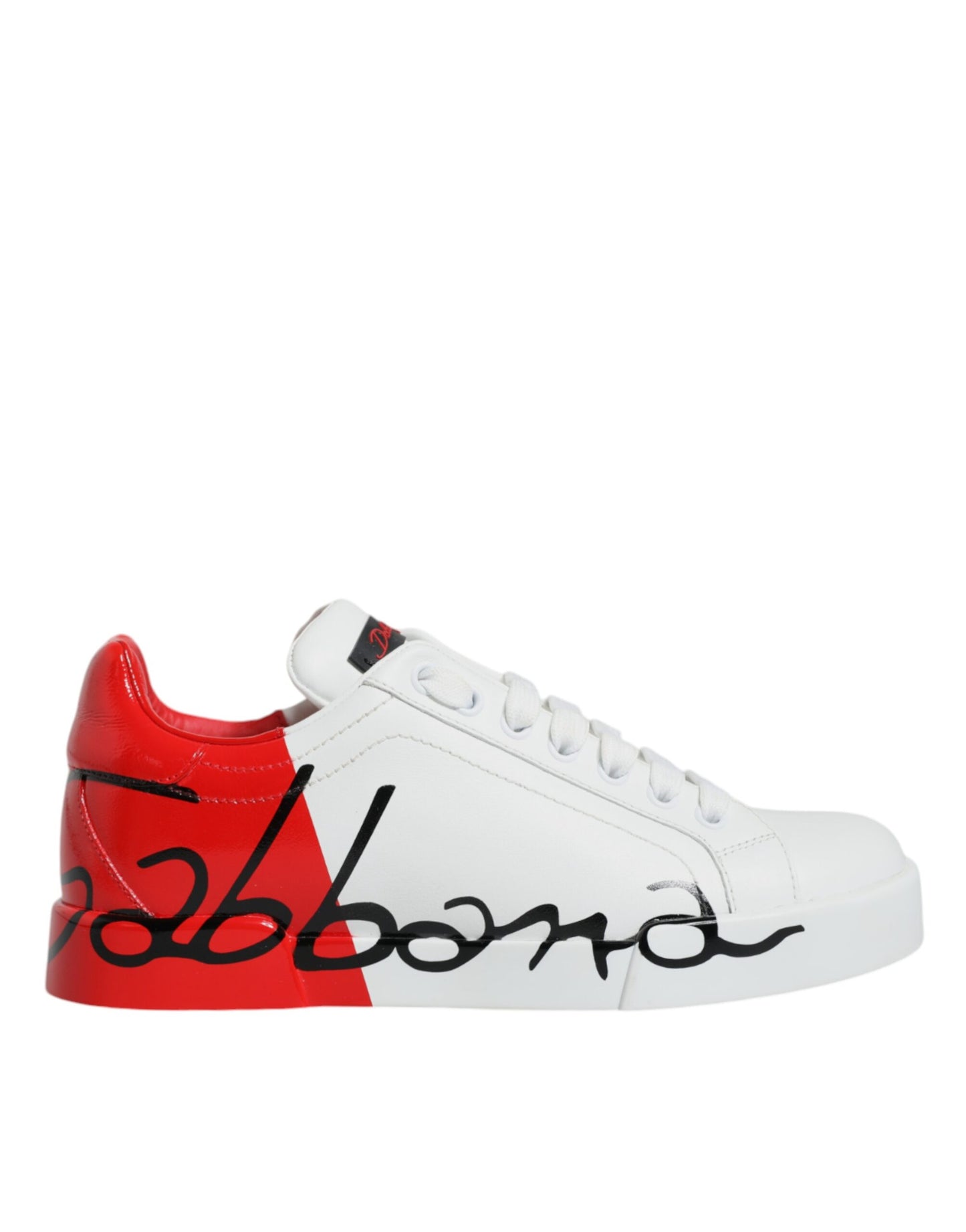 Dolce & Gabbana Witte Rode Portofino Lage Sneakers
