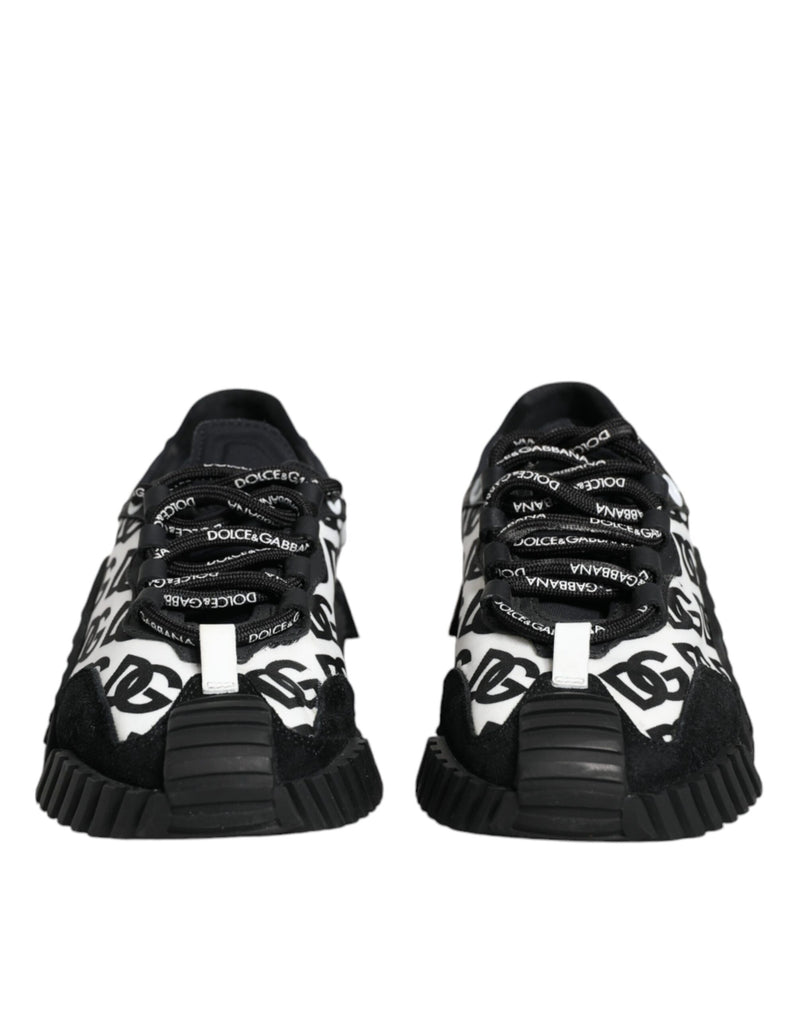 Dolce & Gabbana Black Logo Lace Up Low Top NS1 Sneakers
