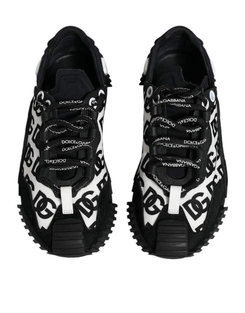 Dolce & Gabbana Black Logo Lace Up Low Top NS1 Sneakers