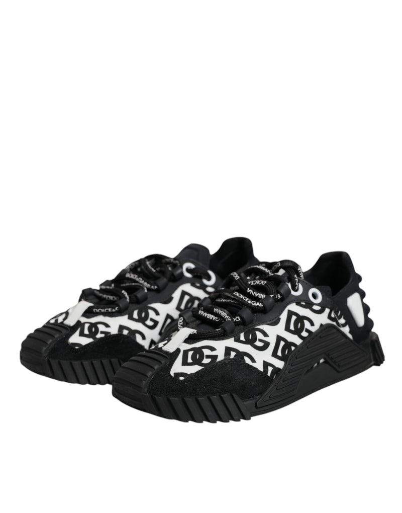 Dolce & Gabbana Black Logo Lace Up Low Top NS1 Sneakers