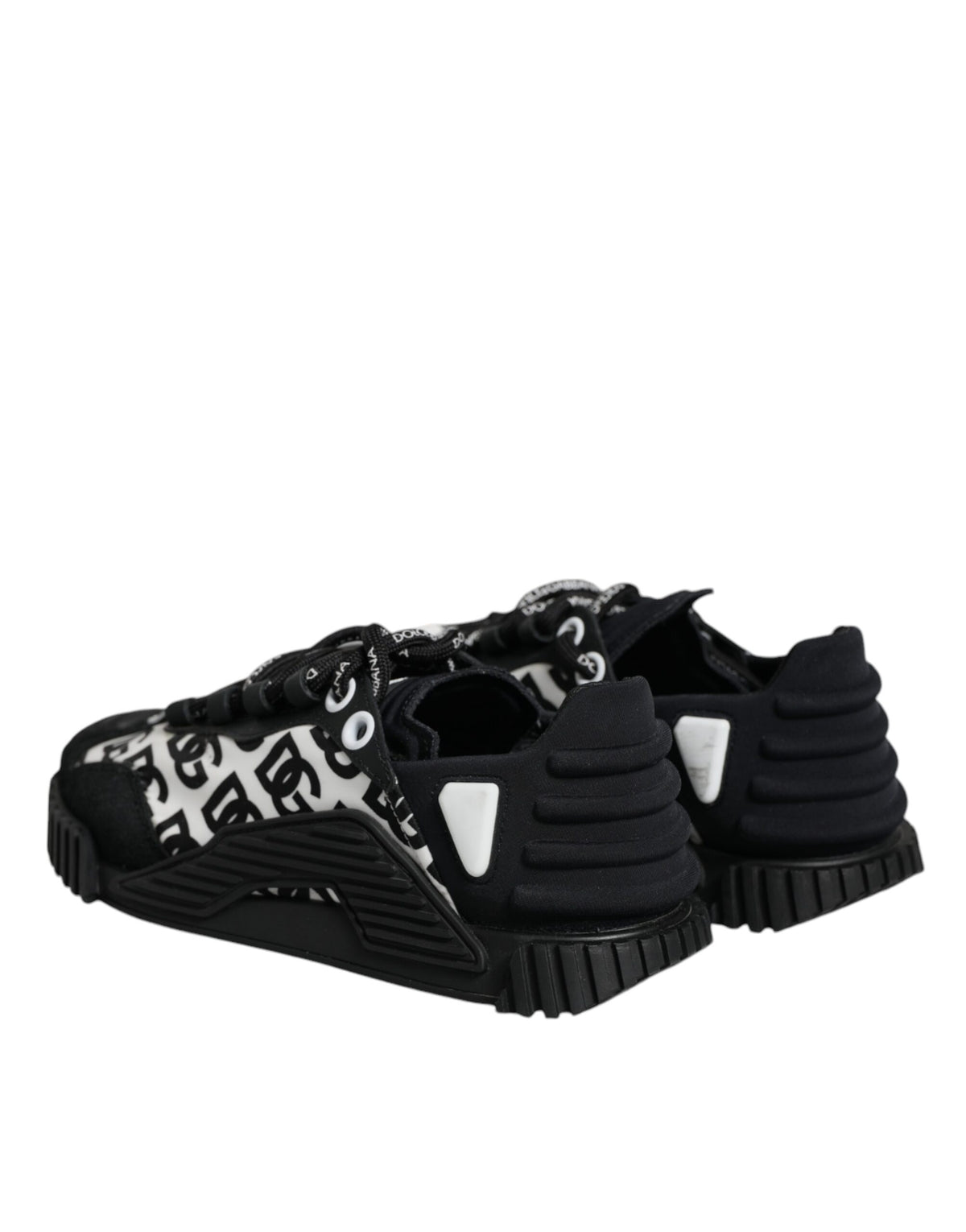 Dolce & Gabbana Black Logo Lace Up Low Top NS1 Sneakers