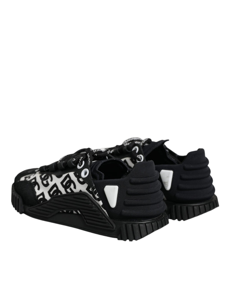 Dolce & Gabbana Black Logo Lace Up Low Top NS1 Sneakers