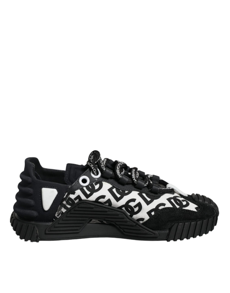Dolce & Gabbana Black Logo Lace Up Low Top NS1 Sneakers