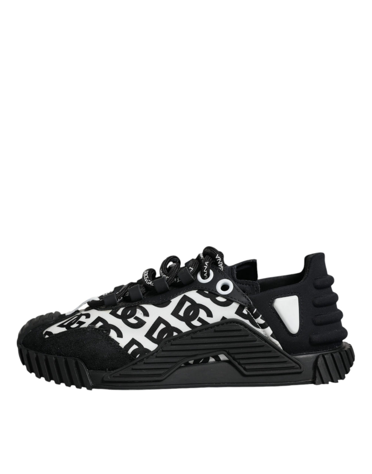 Dolce & Gabbana Black Logo Lace Up Low Top NS1 Sneakers