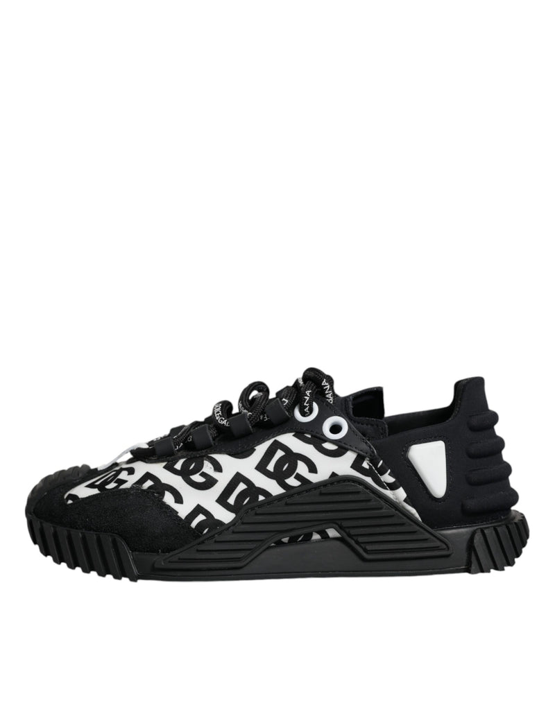 Dolce & Gabbana Black Logo Lace Up Low Top NS1 Sneakers