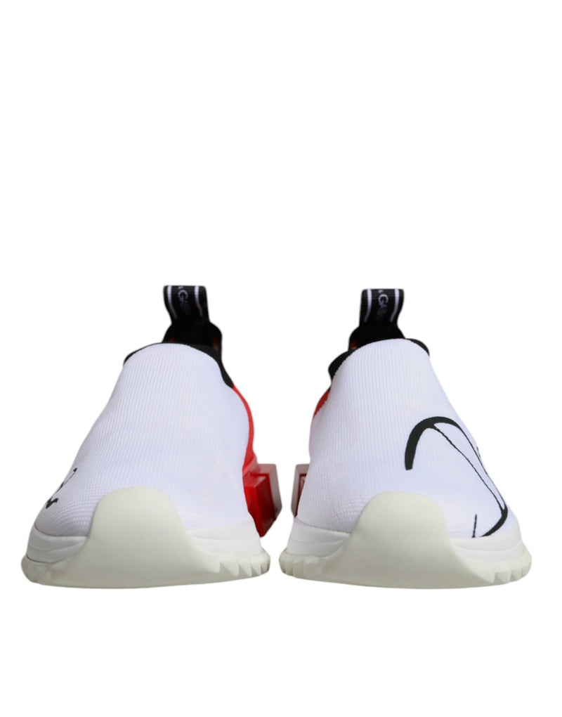 Dolce & Gabbana Sneakers Sorrento Basses Blanches et Rouges