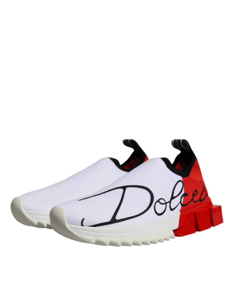 Dolce & Gabbana Sneakers Sorrento Basses Blanches et Rouges