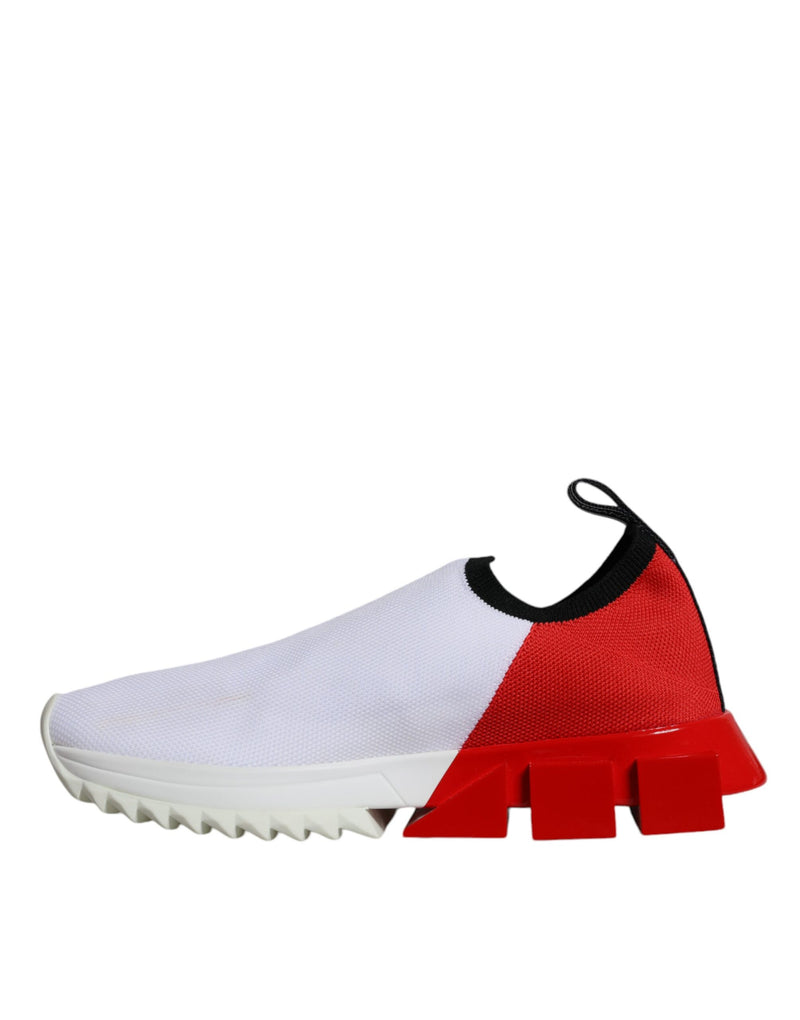 Dolce & Gabbana Sneakers Sorrento Basses Blanches et Rouges