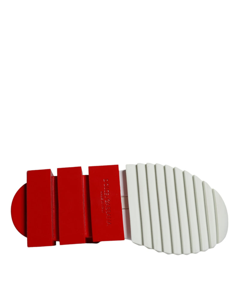 Dolce & Gabbana Sneakers Sorrento Basses Blanches et Rouges