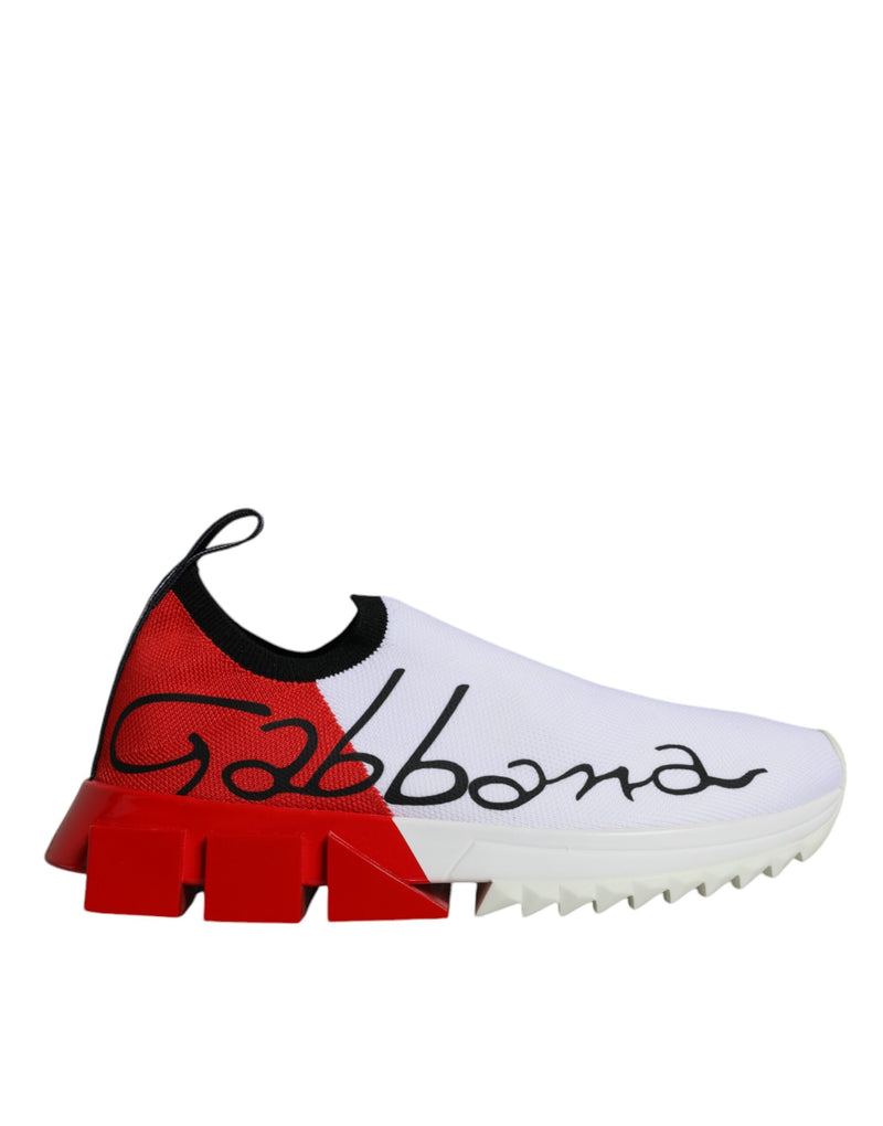 Dolce & Gabbana Sneakers Sorrento Basses Blanches et Rouges