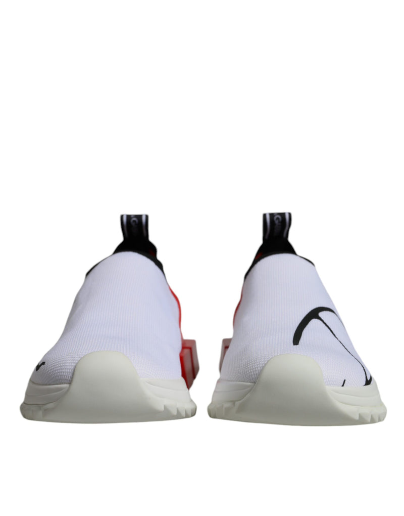 Dolce & Gabbana White Red Low Top Sorrento Sneakers