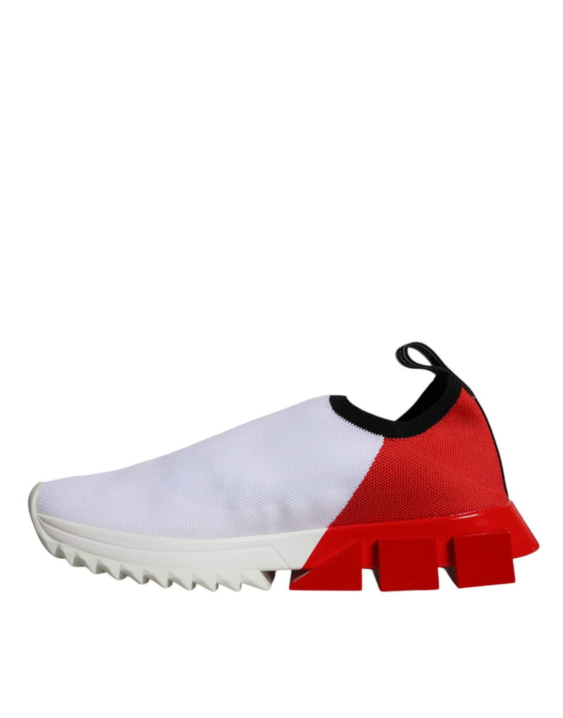 Dolce & Gabbana White Red Low Top Sorrento Sneakers
