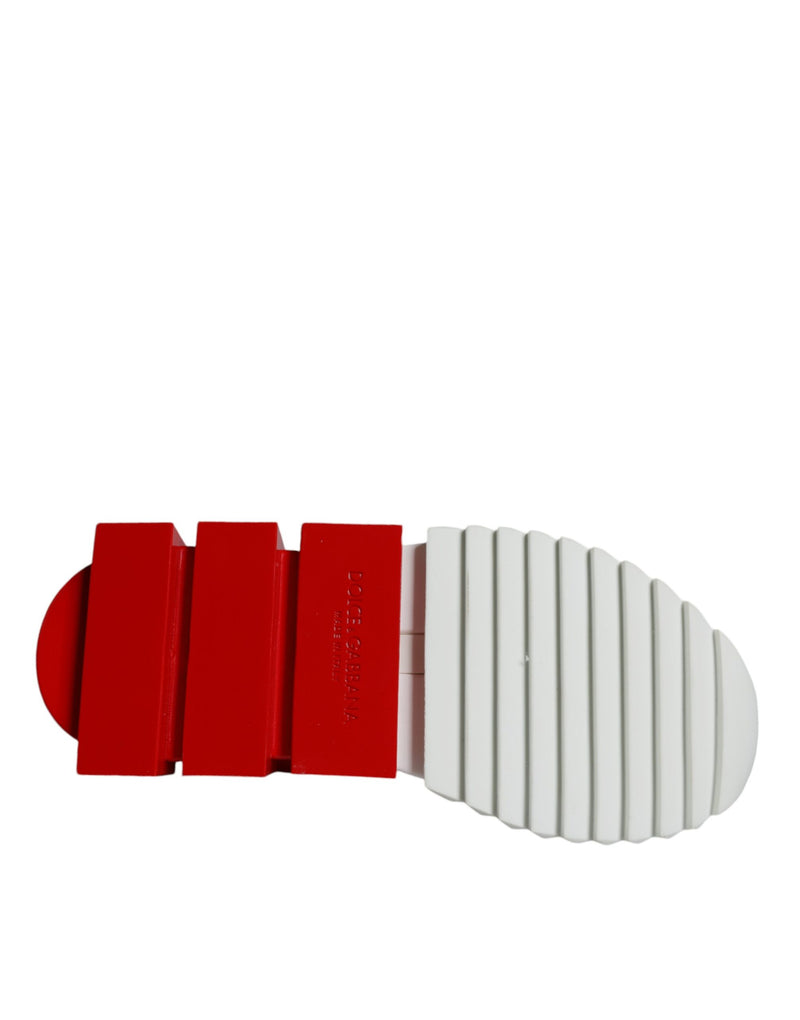 Dolce & Gabbana White Red Low Top Sorrento Sneakers