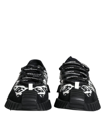 Dolce & Gabbana Zwarte NS1 Sneakers met Veters en Logo