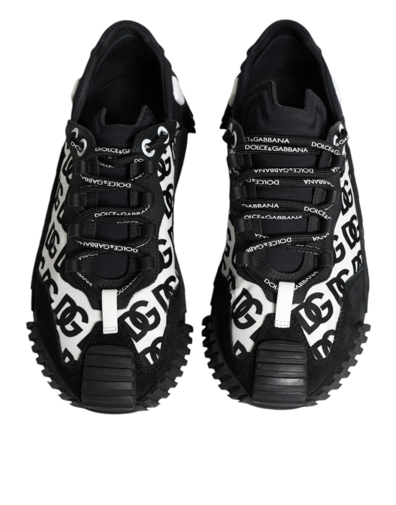 Dolce & Gabbana NS1 Black Logo Lace Up Low Top Sneakers