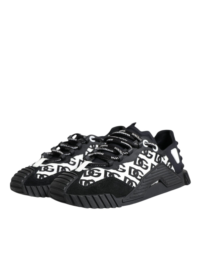 Dolce & Gabbana NS1 Black Logo Lace Up Low Top Sneakers