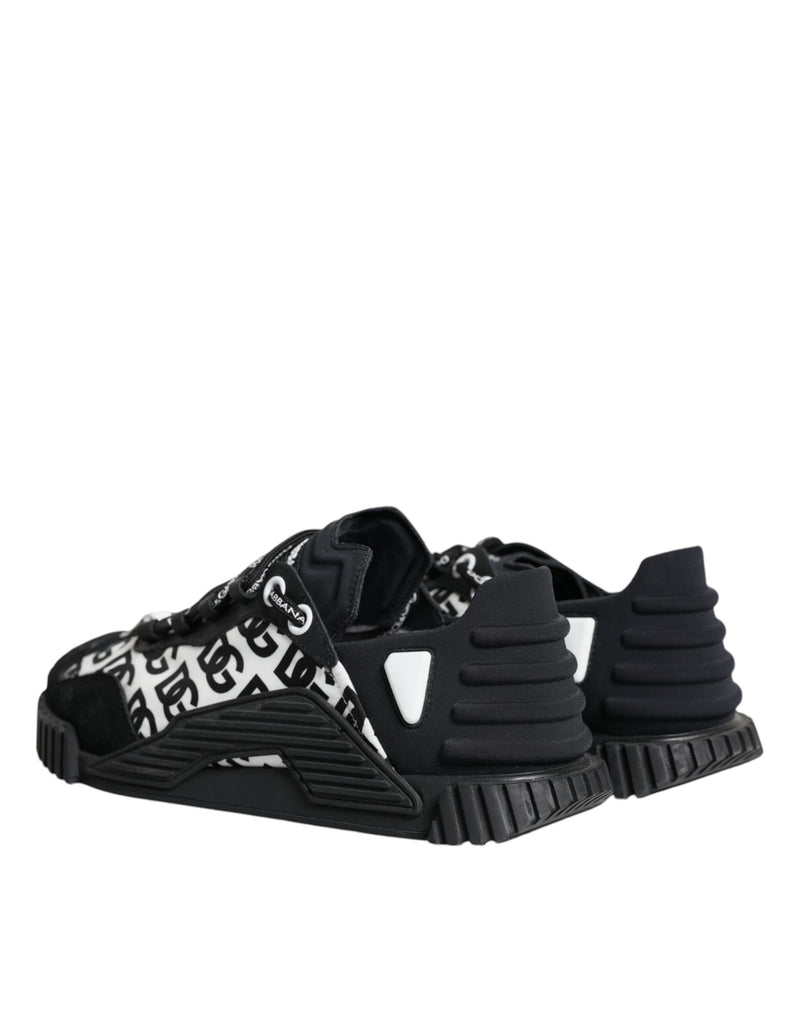 Dolce & Gabbana NS1 Black Logo Lace Up Low Top Sneakers