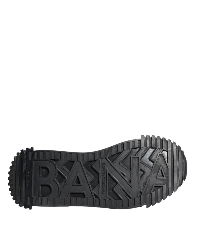 Dolce & Gabbana NS1 Black Logo Lace Up Low Top Sneakers