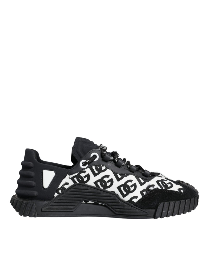 Dolce & Gabbana NS1 Black Logo Lace Up Low Top Sneakers